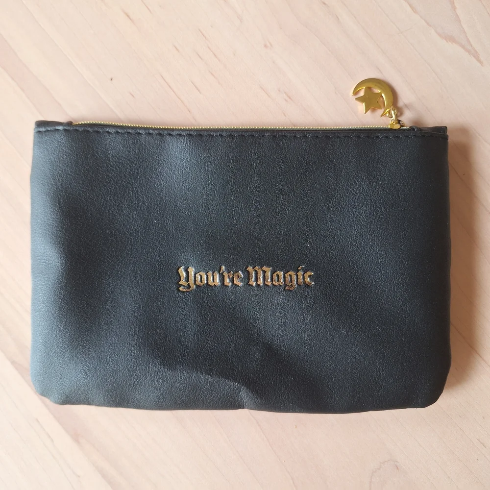 Ipsy Black Cosmetic Bag with Gold Accents
